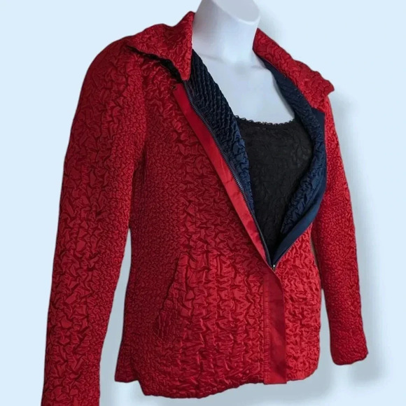 Reversible Red & Blue Zip Jacket - Picture 2 of 7